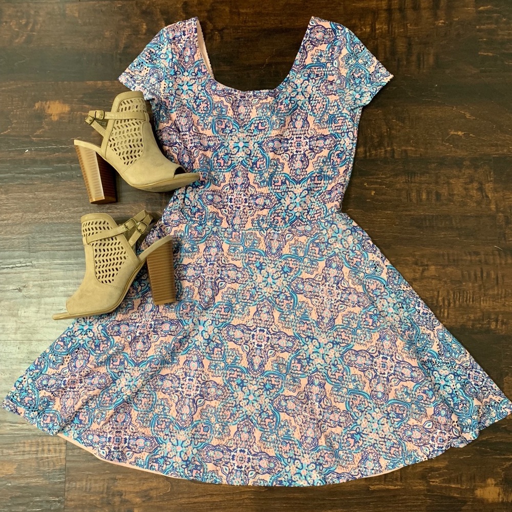 Pink and Blue Dress